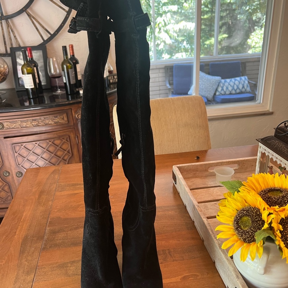 Sam Edelman Black Suede Tall Boots